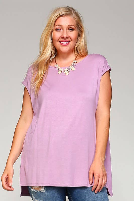ETK-4160-PL Plus Size Solid Jersey Tunic Top