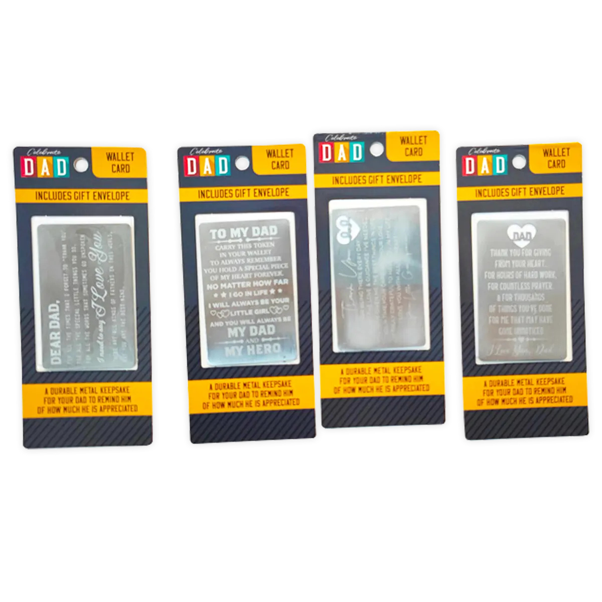 Father's Day Metal Wallet Keepsake Bulk Closeout Assortment