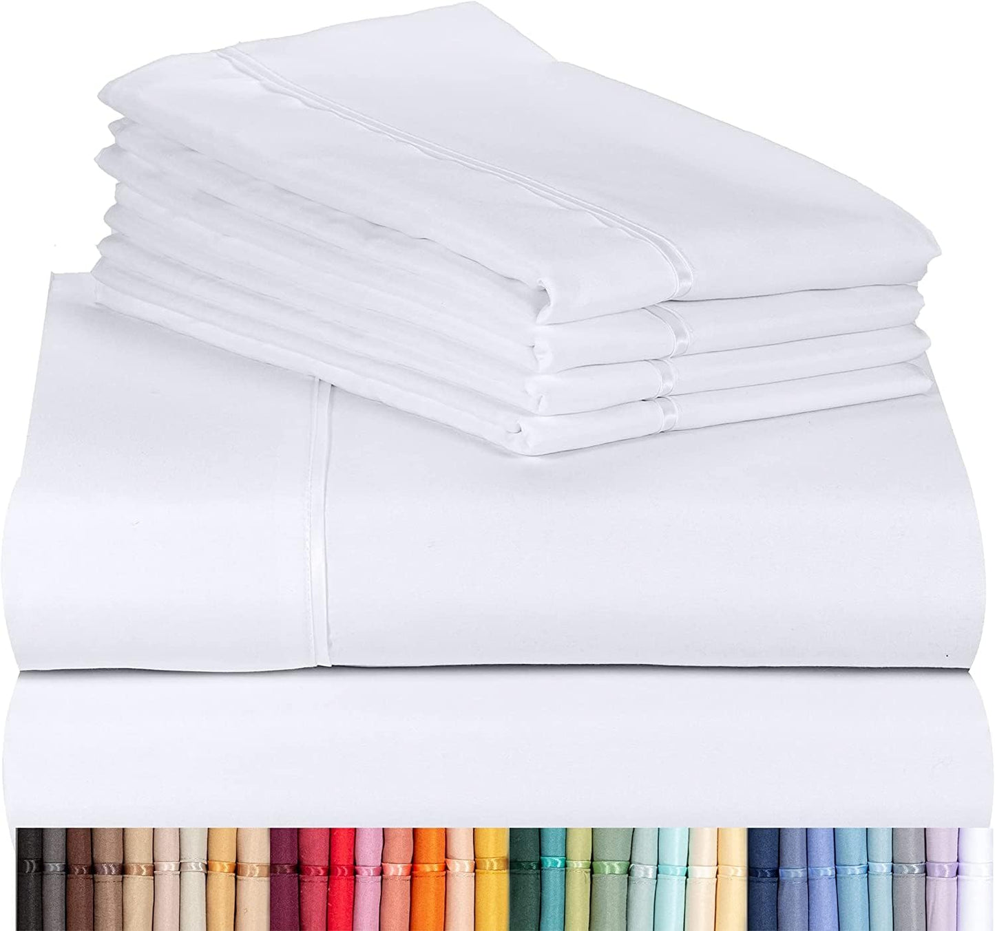 LuxClub 4 PC Full Sheet Set, Breathable Luxury Bed Sheets, Deep Pockets 18" Wrinkle Free Cooling Bed Sheets Machine Washable Hotel Bedding Silky Soft - Light Khaki Full