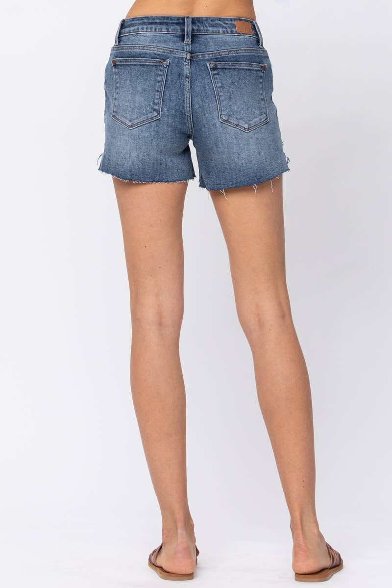 Mid-Rise Half Cuffed Shorts (XL Only)