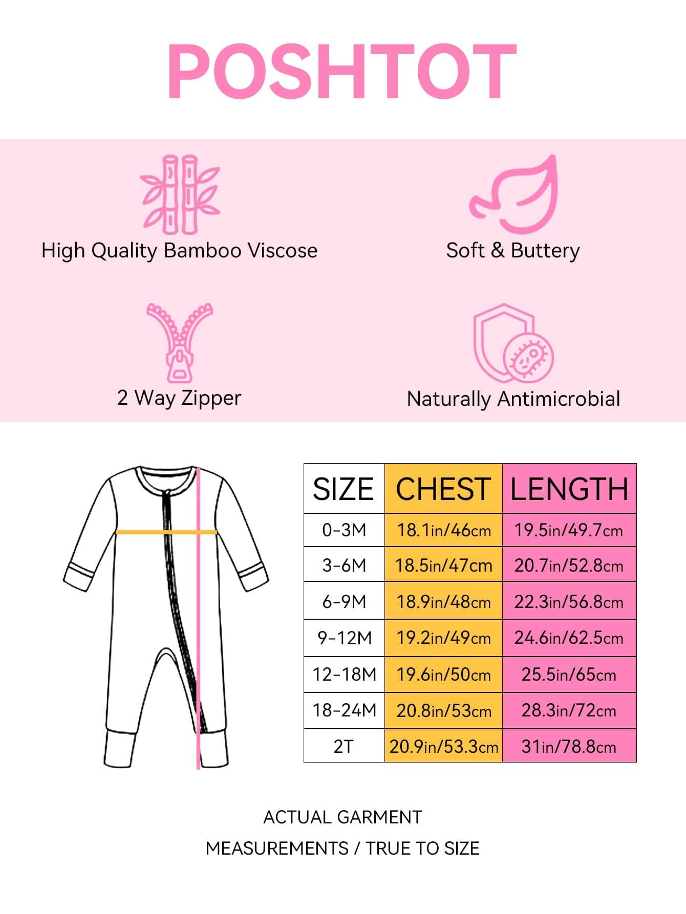 Posh TOT Coral Garden Bamboo Baby Convertible Zippy Romper