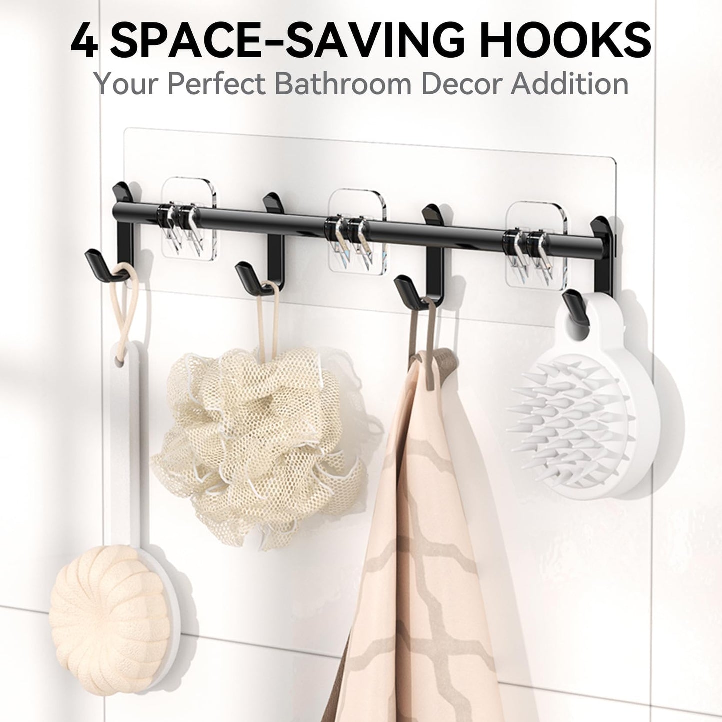YASONIC Shower Caddy, 6 Pack Large Capacity Shower Organizer with Soap Holder and 12 Hooks, Rustproof Shower Shelves for Inside Shower, No Drilling&Sleek Bathroom Organizers and Storage