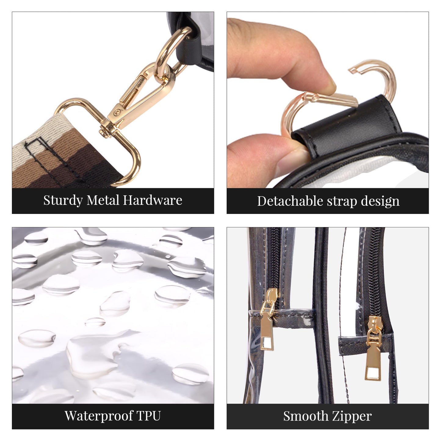 Clear Bag Stadium Approved Crossbody Sling Bag Fanny Pack Backpack Purse for Women Men for Sport Events