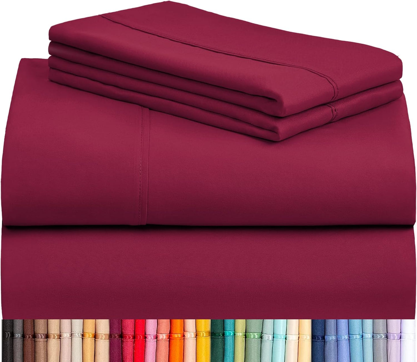LuxClub 4 PC Full Sheet Set, Breathable Luxury Bed Sheets, Deep Pockets 18" Wrinkle Free Cooling Bed Sheets Machine Washable Hotel Bedding Silky Soft - Light Khaki Full
