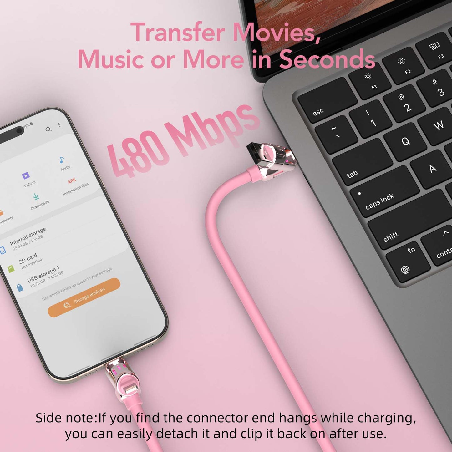4-in-1 Universal Multi USB Charging Cable – 240W Max Fast Charger Cord with Multiple Connectors for iPhone 16/15/14/13, iPad, Samsung, MacBook, Tablets & More (Rich Black, 6.6Ft)