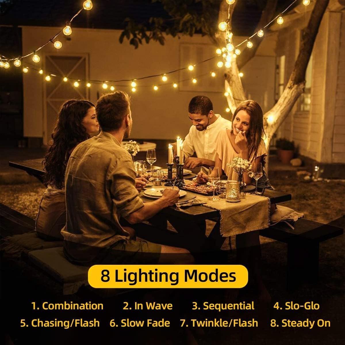 Solar String Lights, Small Crystal Ball ,Outdoor String Light 60 LED 40ft 8 Lighting Modes Waterproof Solar Powered Patio Solar Light for Garden Yard Porch Wedding Party Decor (Warm White)