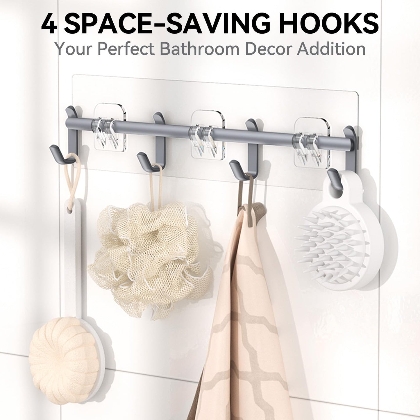 YASONIC Shower Caddy, 6 Pack Large Capacity Shower Organizer with Soap Holder and 12 Hooks, Rustproof Shower Shelves for Inside Shower, No Drilling&Sleek Bathroom Organizers and Storage