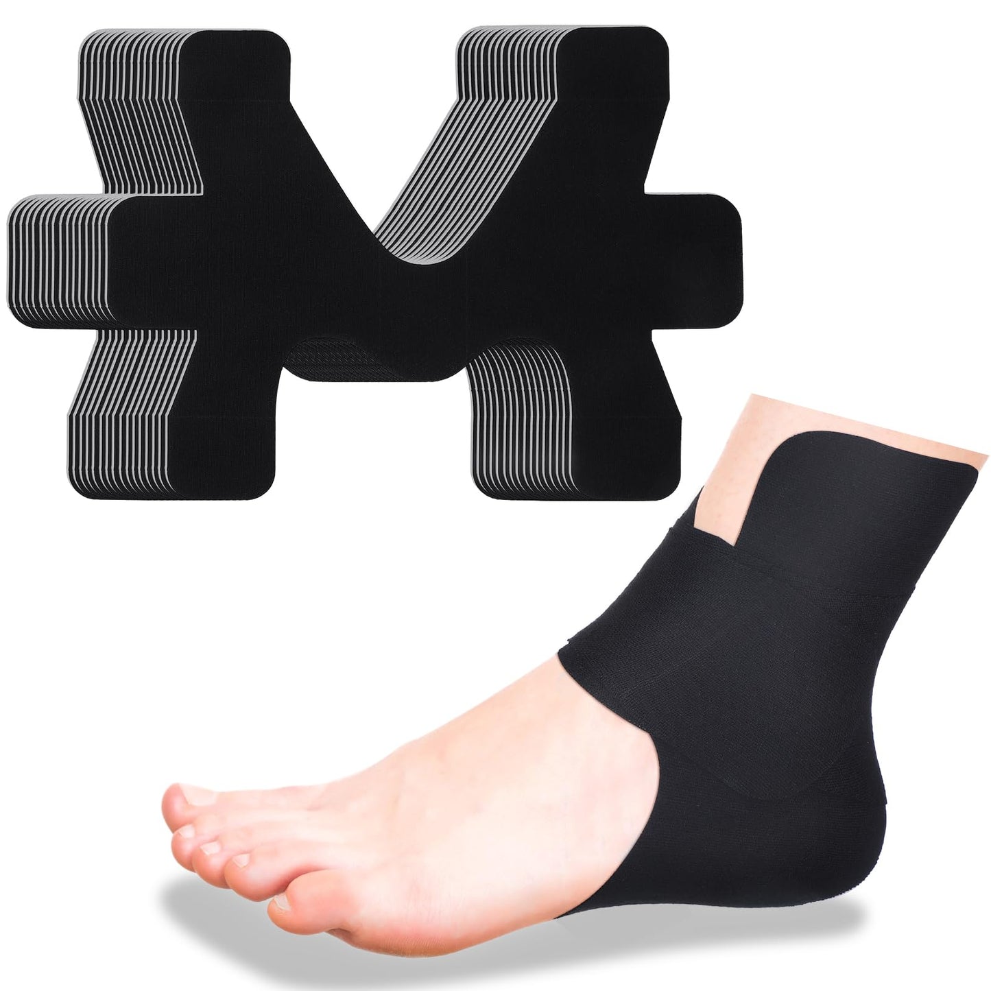 16 Pcs Kinesiology Tape for Ankle Tape Precut, Athletic Original Cotton Waterproof Breathable, Provides Support and Stability to The Target Area for Ligament and Muscle (Pink)