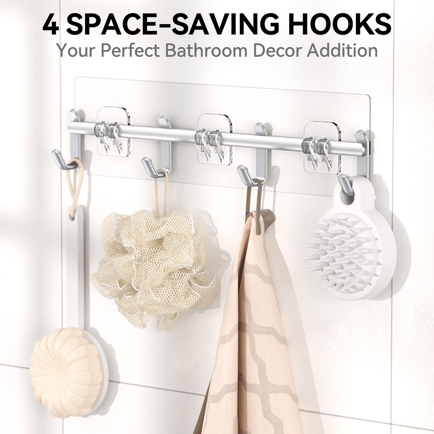 YASONIC Shower Caddy, 6 Pack Large Capacity Shower Organizer with Soap Holder and 12 Hooks, Rustproof Shower Shelves for Inside Shower, No Drilling&Sleek Bathroom Organizers and Storage
