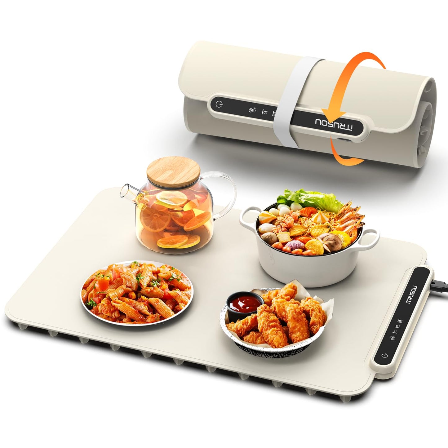 Food Warming Mat, iTRUSOU Electric Warming Tray Full Surface Heating to Keep Food Warm or Thawing, Versatile Food Warmer with 3 Temperature Setting for Parties Buffets Gatherings Holidays Daily Use