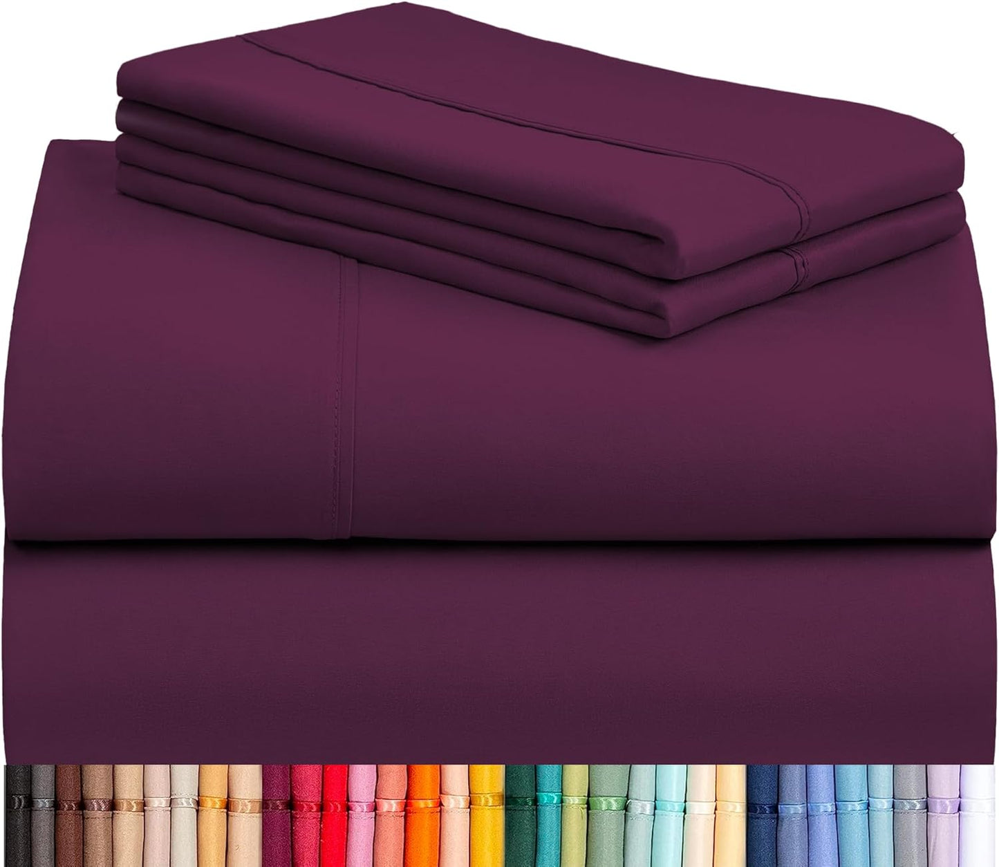 LuxClub 4 PC Full Sheet Set, Breathable Luxury Bed Sheets, Deep Pockets 18" Wrinkle Free Cooling Bed Sheets Machine Washable Hotel Bedding Silky Soft - Light Khaki Full