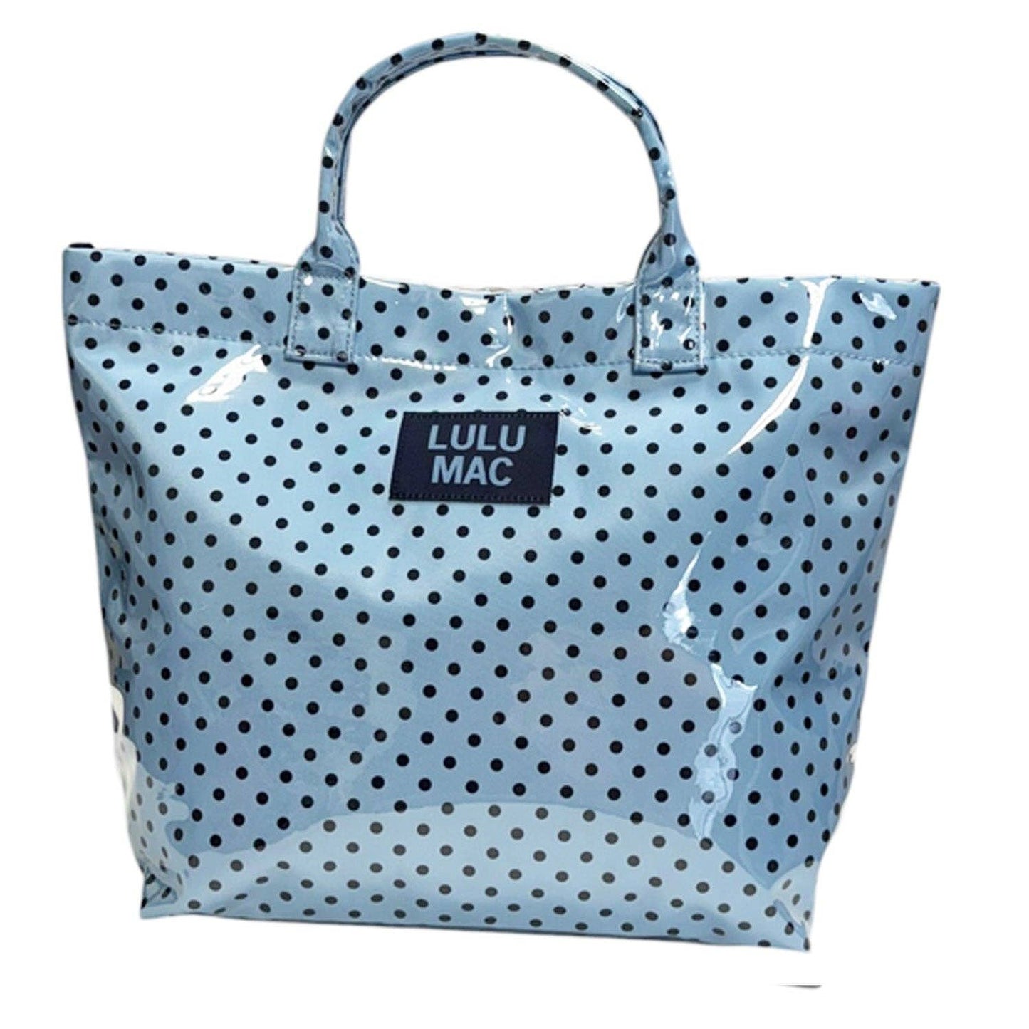 LM-BG-1003 TOTE BAG LIGHT BLUE/NAVY DOT