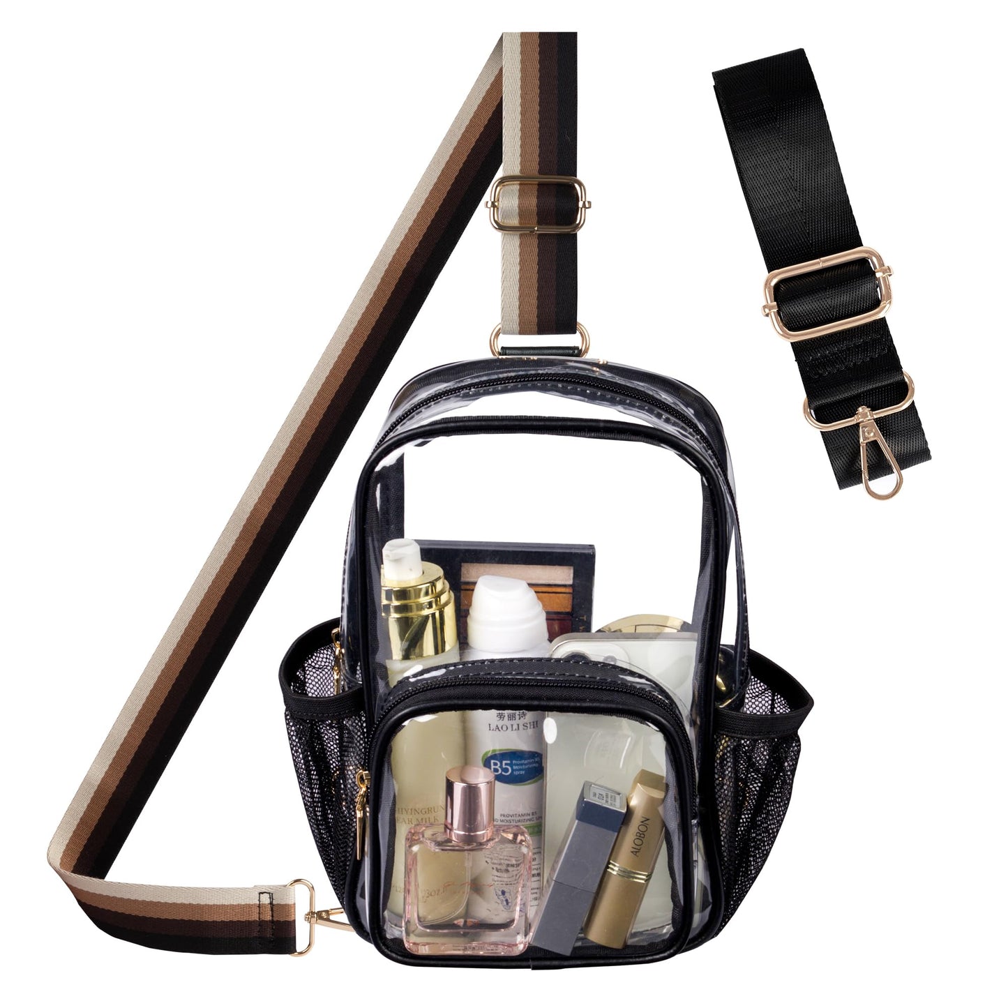 Clear Bag Stadium Approved Crossbody Sling Bag Fanny Pack Backpack Purse for Women Men for Sport Events