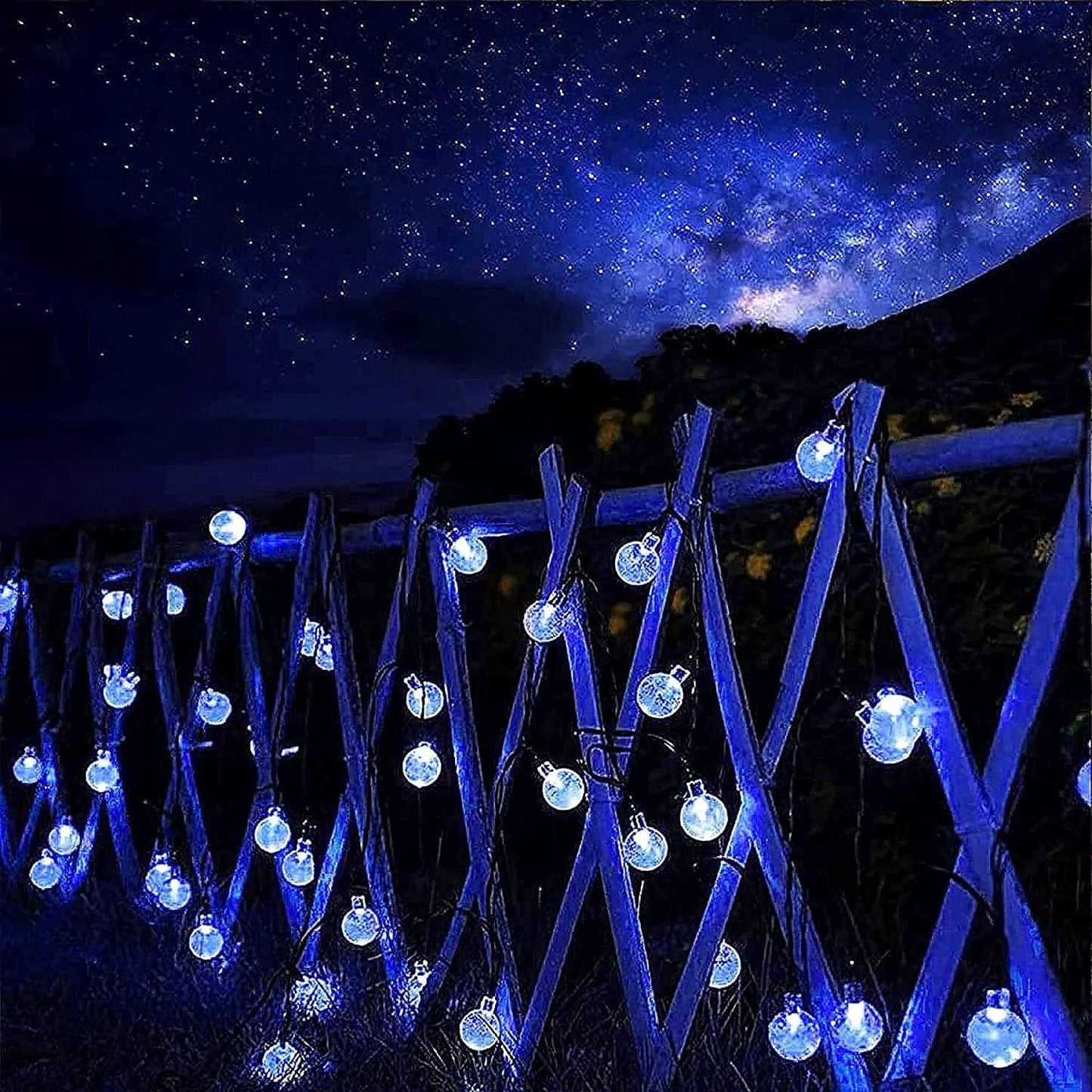 Solar String Lights, Small Crystal Ball ,Outdoor String Light 60 LED 40ft 8 Lighting Modes Waterproof Solar Powered Patio Solar Light for Garden Yard Porch Wedding Party Decor (Warm White)
