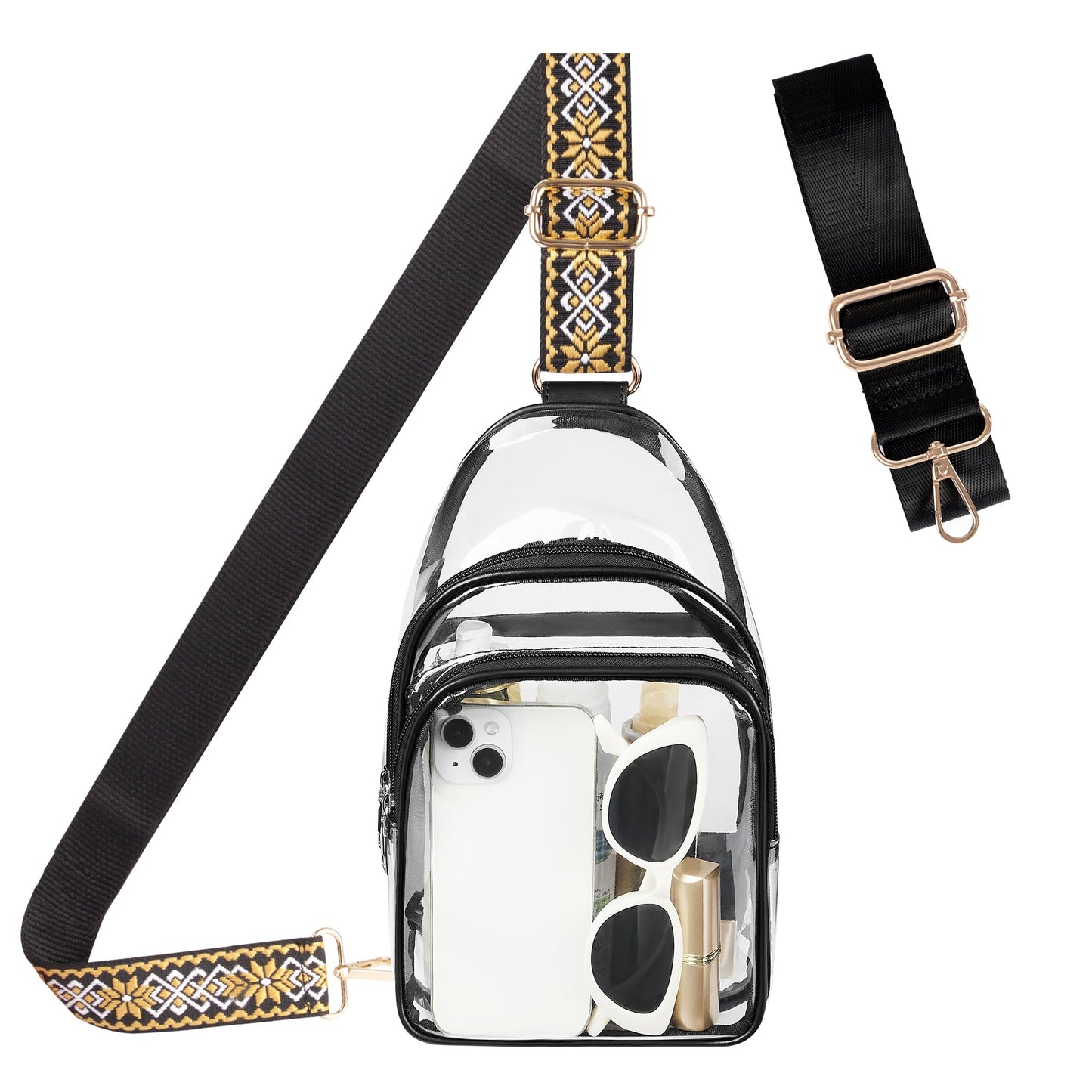 Clear Bag Stadium Approved Crossbody Sling Bag Fanny Pack Backpack Purse for Women Men for Sport Events
