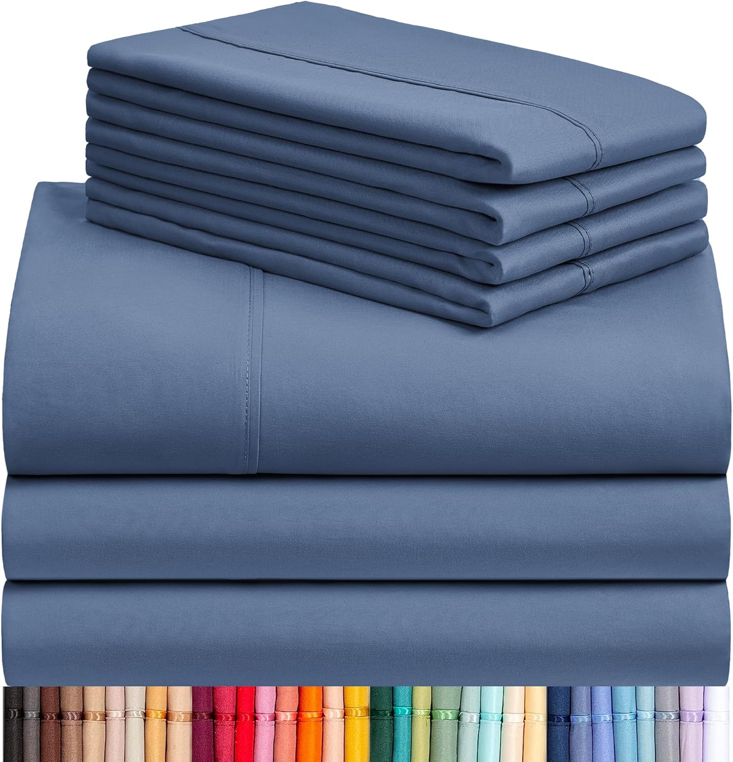 LuxClub 4 PC Full Sheet Set, Breathable Luxury Bed Sheets, Deep Pockets 18" Wrinkle Free Cooling Bed Sheets Machine Washable Hotel Bedding Silky Soft - Light Khaki Full