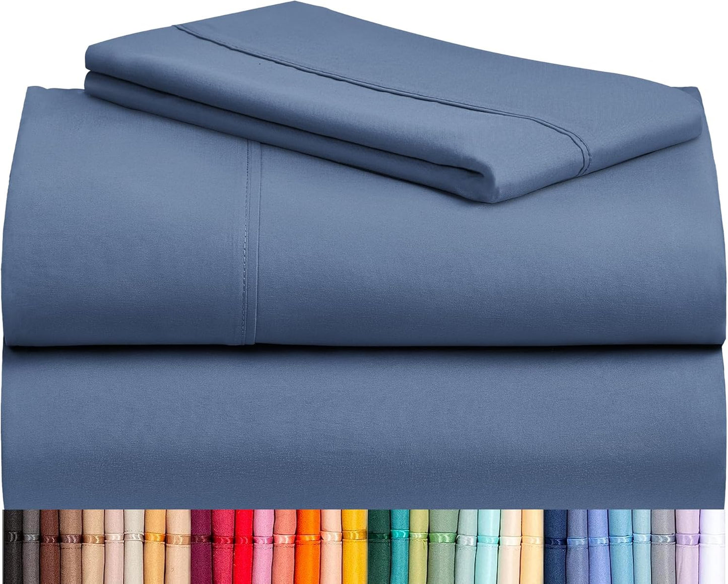 LuxClub 4 PC Full Sheet Set, Breathable Luxury Bed Sheets, Deep Pockets 18" Wrinkle Free Cooling Bed Sheets Machine Washable Hotel Bedding Silky Soft - Light Khaki Full