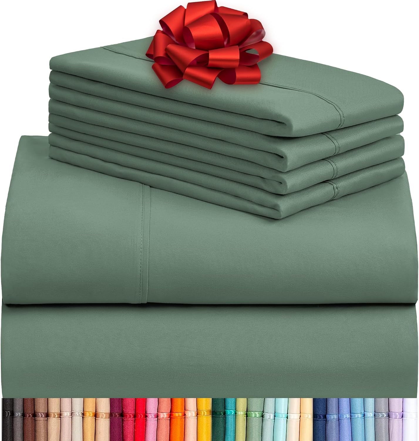 LuxClub 4 PC Full Sheet Set, Breathable Luxury Bed Sheets, Deep Pockets 18" Wrinkle Free Cooling Bed Sheets Machine Washable Hotel Bedding Silky Soft - Light Khaki Full