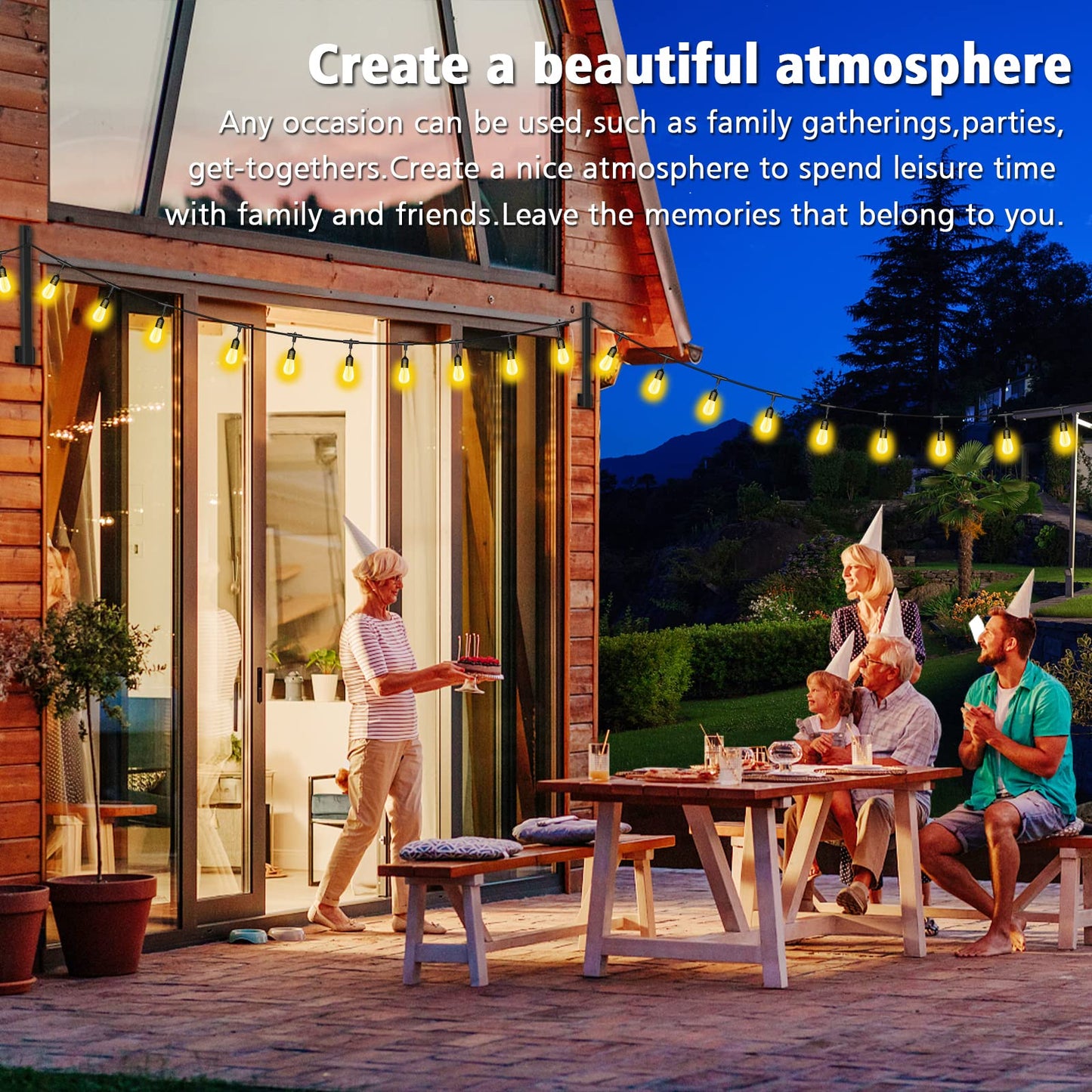 10Ft String Light Poles 4 Pack,Light Poles for Outside Lights,Outdoor with Fence Brackets Hanging Lights,Metal Stand Deck Patio Backyard