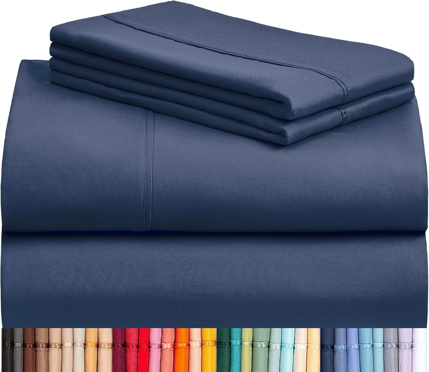 LuxClub 4 PC Full Sheet Set, Breathable Luxury Bed Sheets, Deep Pockets 18" Wrinkle Free Cooling Bed Sheets Machine Washable Hotel Bedding Silky Soft - Light Khaki Full