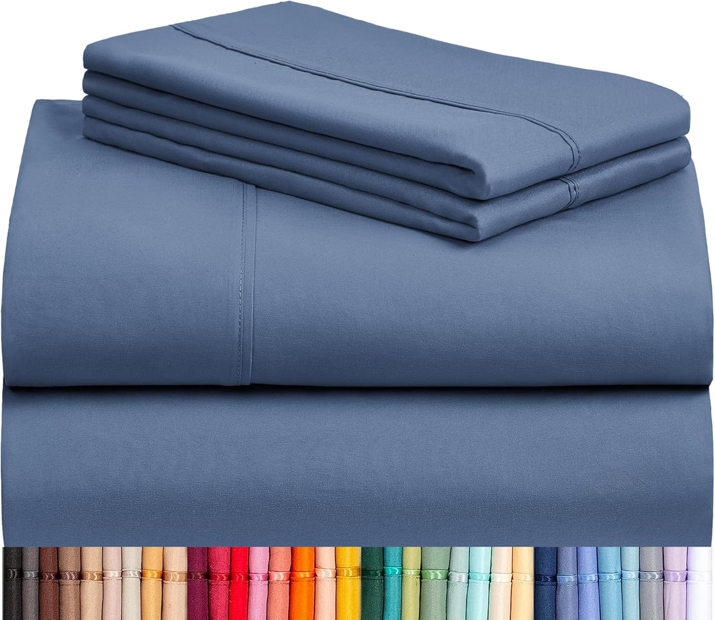 LuxClub 4 PC Full Sheet Set, Breathable Luxury Bed Sheets, Deep Pockets 18" Wrinkle Free Cooling Bed Sheets Machine Washable Hotel Bedding Silky Soft - Light Khaki Full