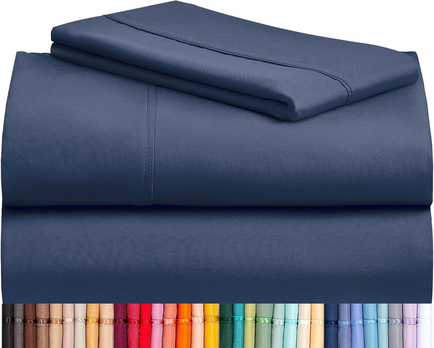 LuxClub 4 PC Full Sheet Set, Breathable Luxury Bed Sheets, Deep Pockets 18" Wrinkle Free Cooling Bed Sheets Machine Washable Hotel Bedding Silky Soft - Light Khaki Full