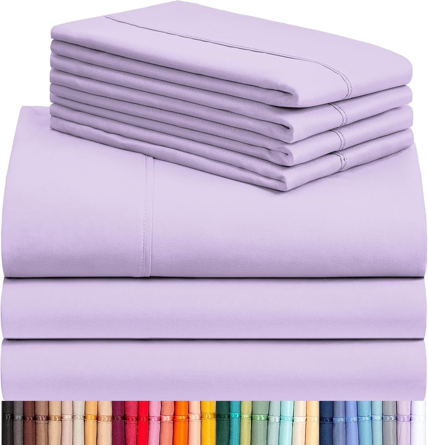 LuxClub 4 PC Full Sheet Set, Breathable Luxury Bed Sheets, Deep Pockets 18" Wrinkle Free Cooling Bed Sheets Machine Washable Hotel Bedding Silky Soft - Light Khaki Full