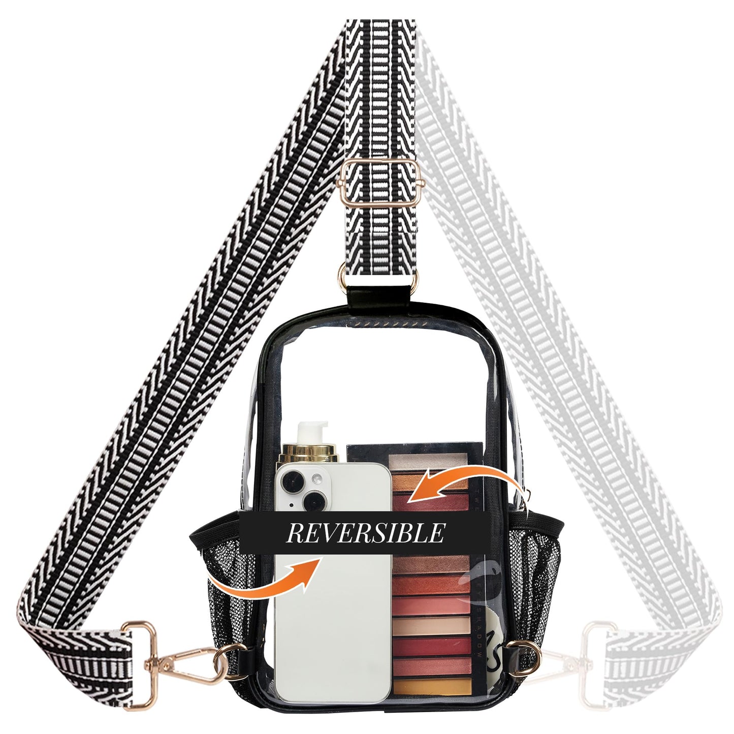 Clear Bag Stadium Approved Crossbody Sling Bag Fanny Pack Backpack Purse for Women Men for Sport Events