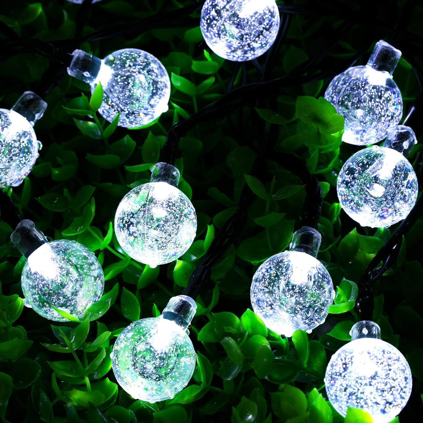 Solar String Lights, Small Crystal Ball ,Outdoor String Light 60 LED 40ft 8 Lighting Modes Waterproof Solar Powered Patio Solar Light for Garden Yard Porch Wedding Party Decor (Warm White)