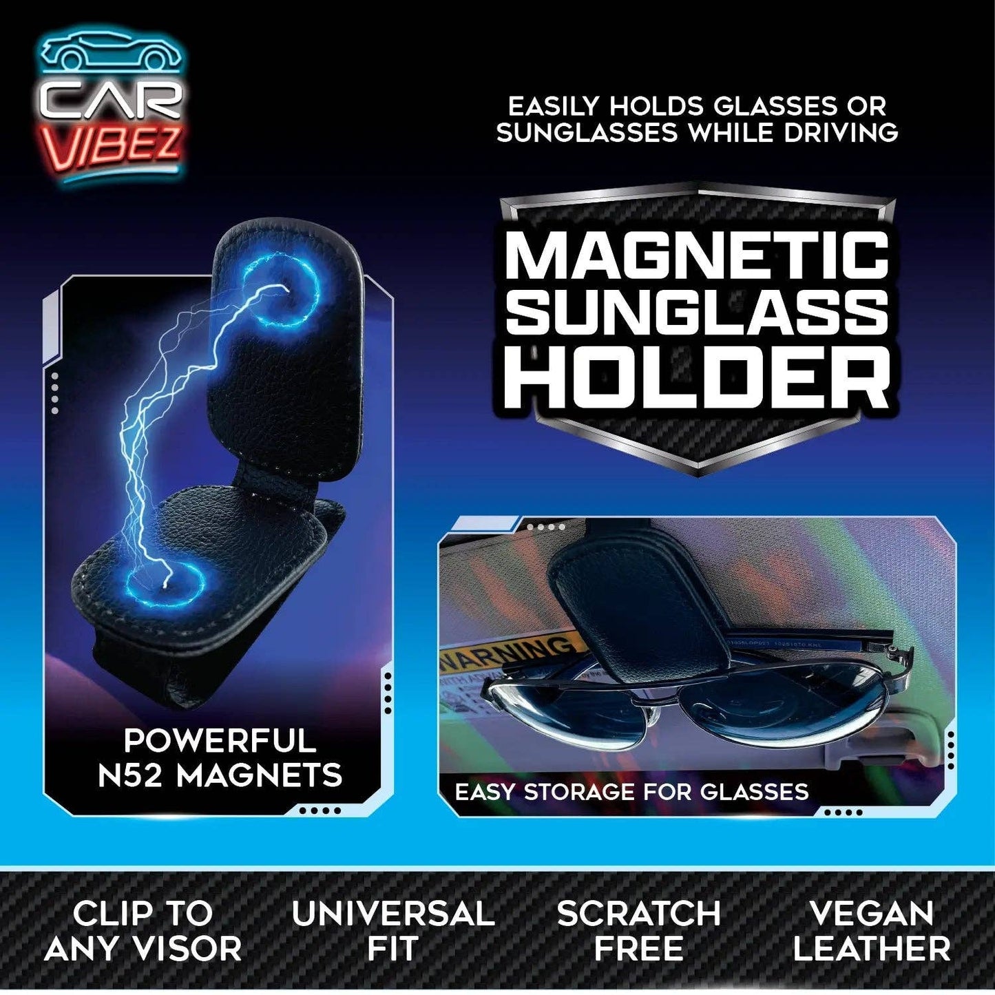 Car Vibez Magnetic Sunglasses Clip Holder - 6/Pack