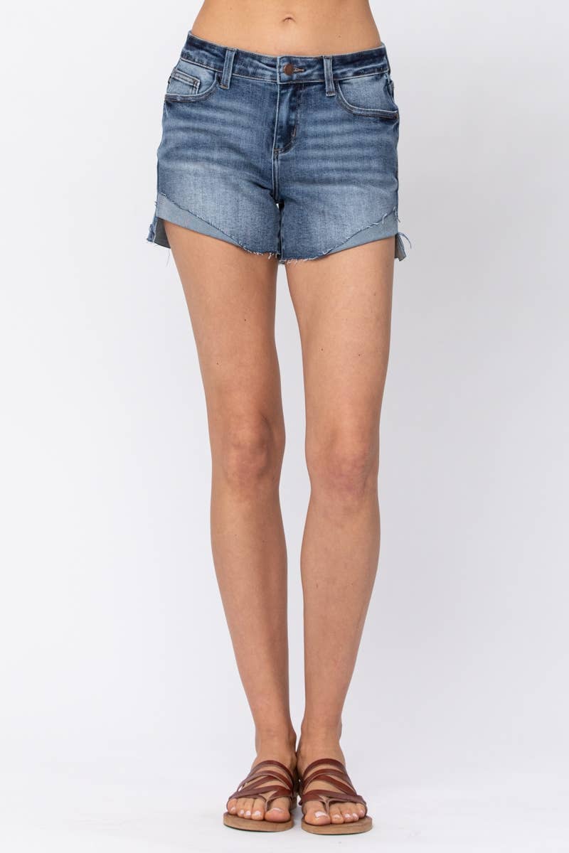 Mid-Rise Half Cuffed Shorts (XL Only)