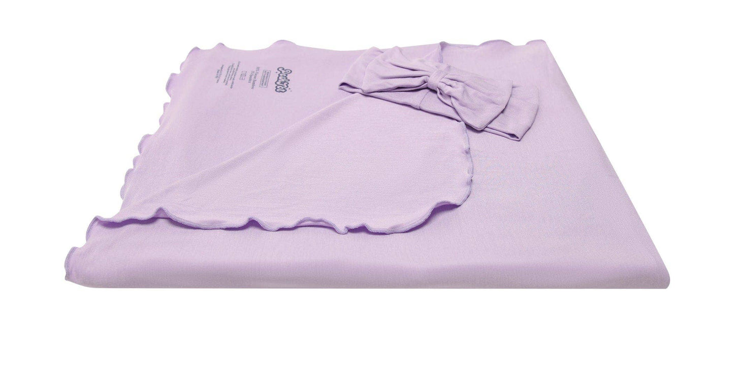 PoshTOT Purple Swaddle With Headband Set