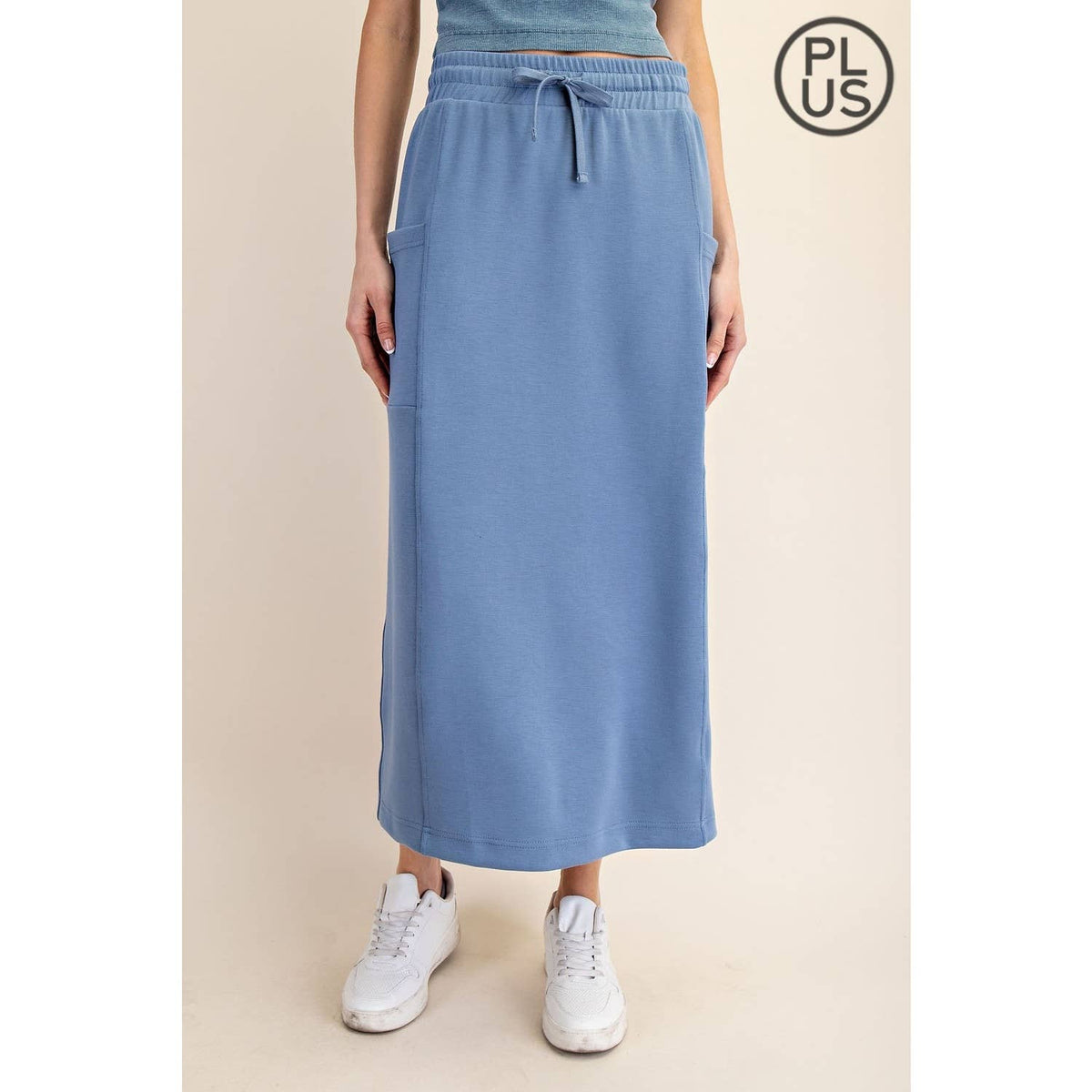 PLUS SIZE MODAL SCUBA LONG SKIRT