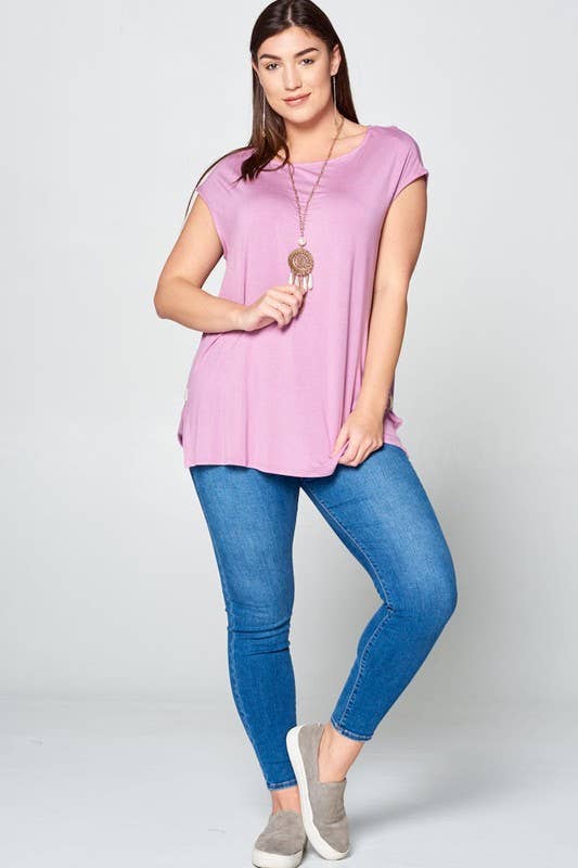 ETK-4160-PL Plus Size Solid Jersey Tunic Top