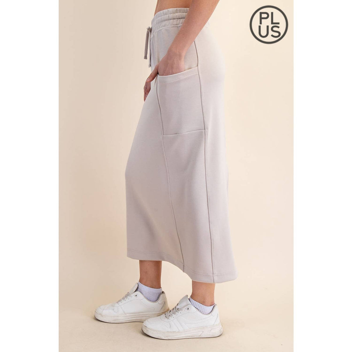 PLUS SIZE MODAL SCUBA LONG SKIRT