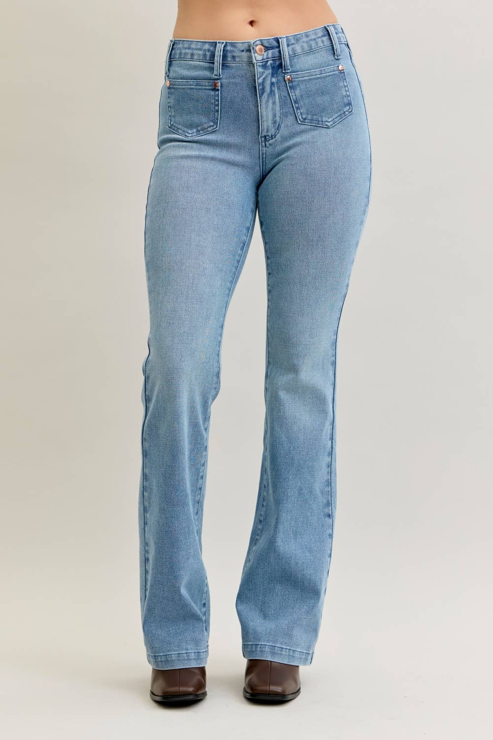 MR Bootcut Contrast Wash & Front Patch Pocket