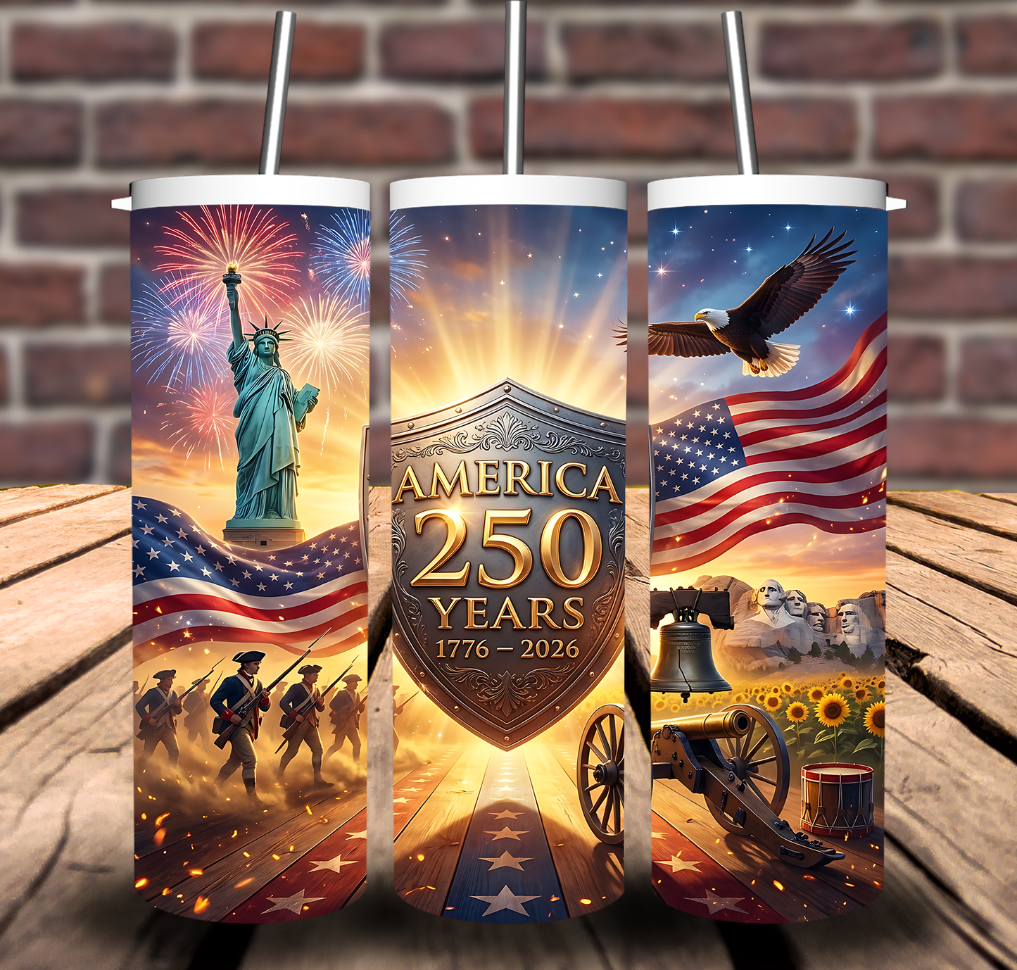 America 250 Independence Day Sublimation Tumbler 20oz 30oz