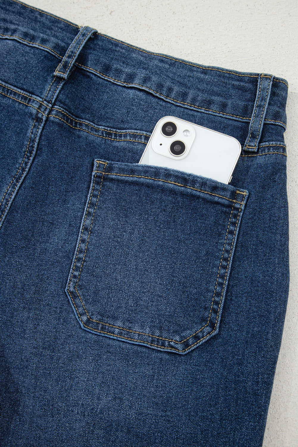 Sky Blue Cropped High Rise Wide Leg Jeans