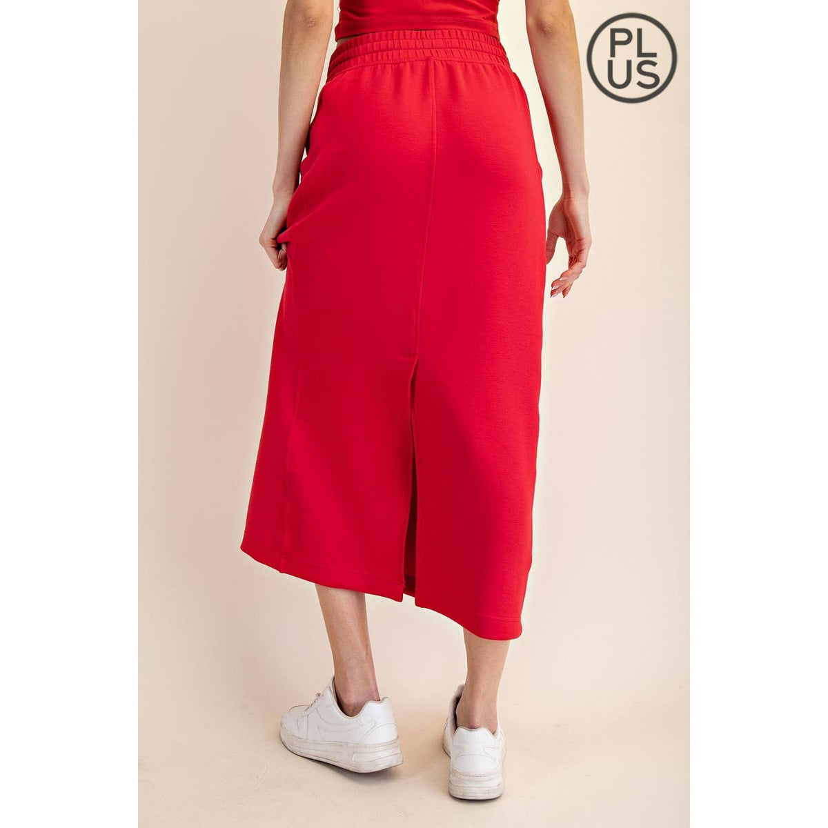 PLUS SIZE MODAL SCUBA LONG SKIRT