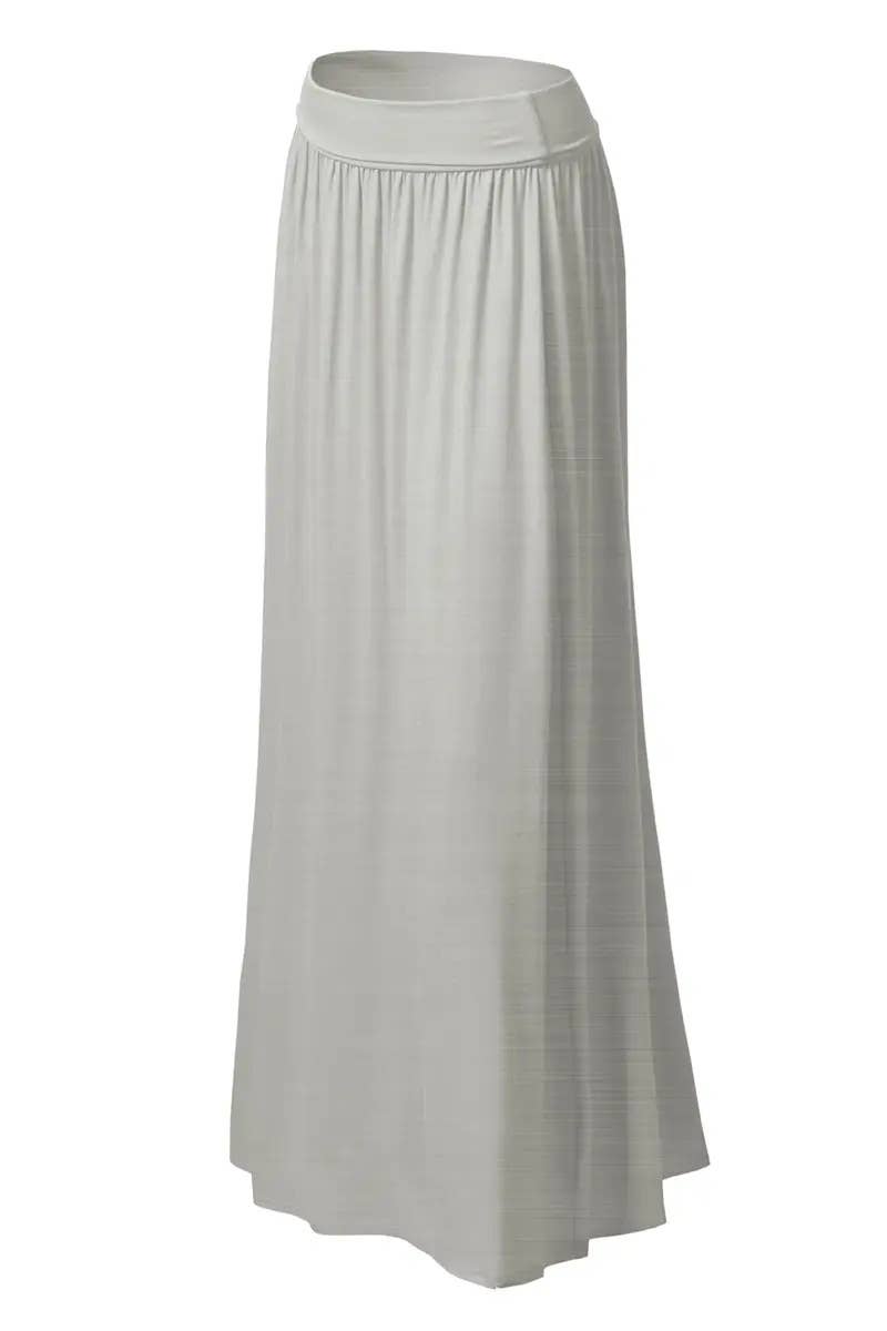 High Waist Pleated Elastic Maxi Skirt Women