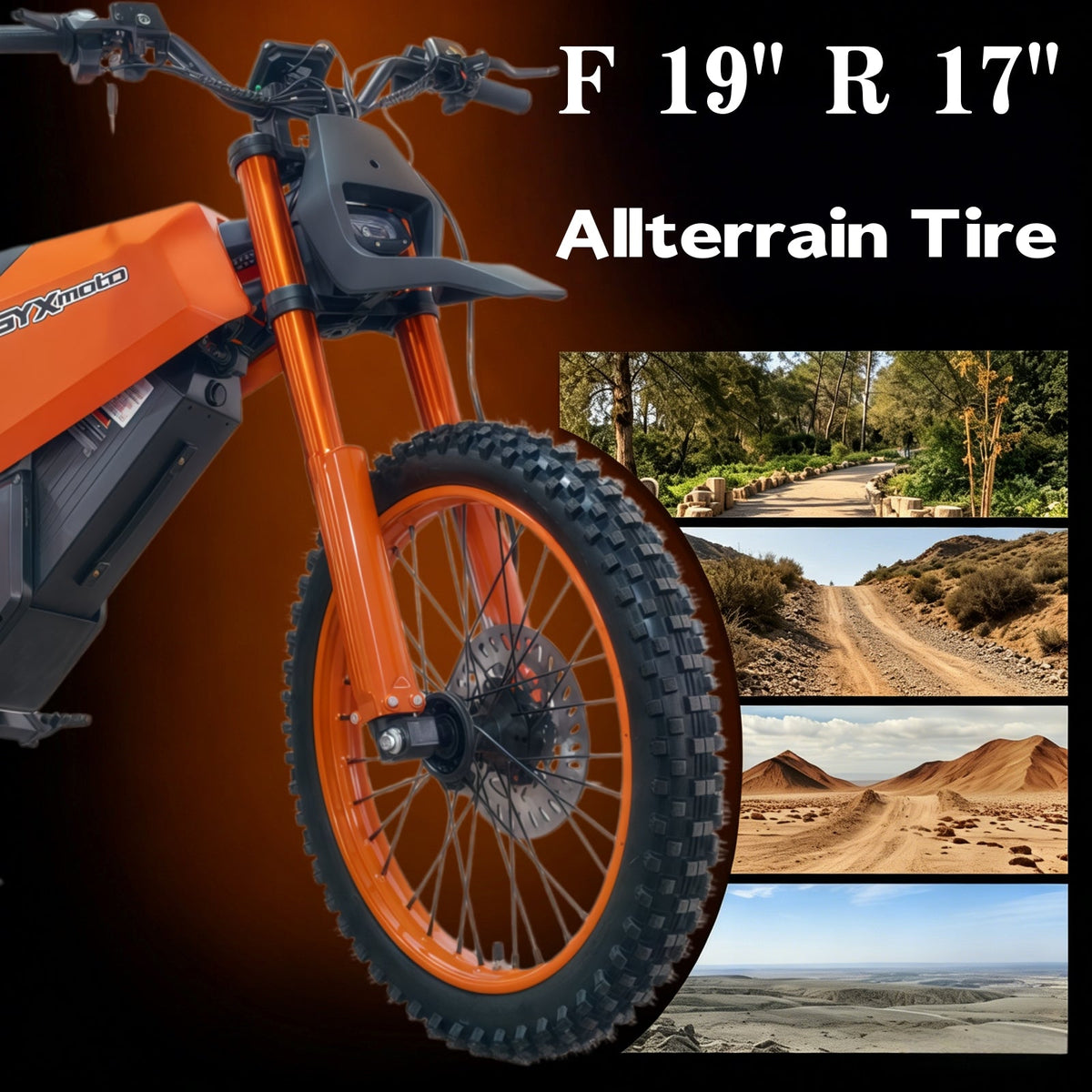 SYX MOTO SPRK Electric Dirt Bike | 5500W High Torque Peak Off-Road Sports Power Gear (60V 27Ah)
