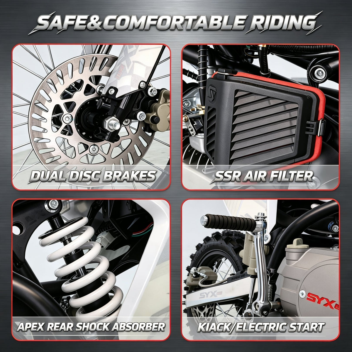 SYX MOTO K1 125cc Dirt Bike | 4-Stroke Off-Road Pit Bike for Teens & Adults