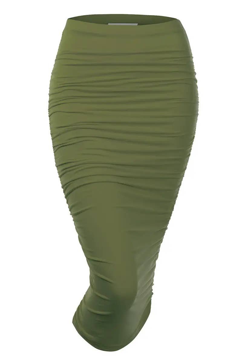 Women’s High-Waist Pleated Pencil Skirt