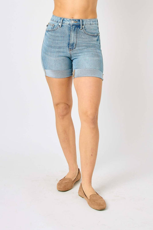 HW Tummy Control Cool Denim Shorts (XL Only)