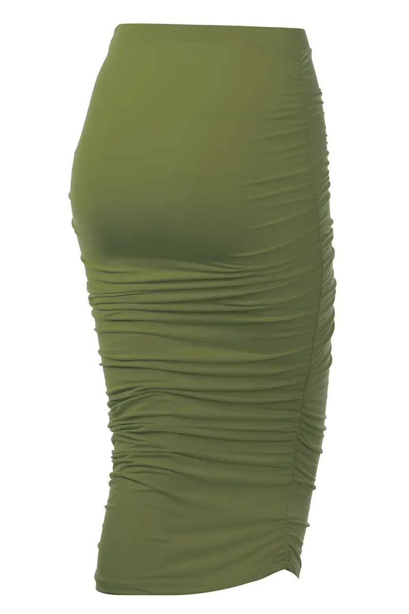 Women’s High-Waist Pleated Pencil Skirt