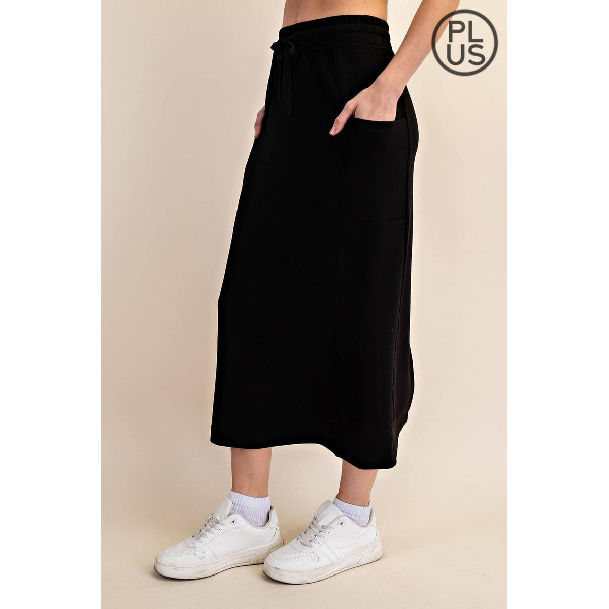 PLUS SIZE MODAL SCUBA LONG SKIRT