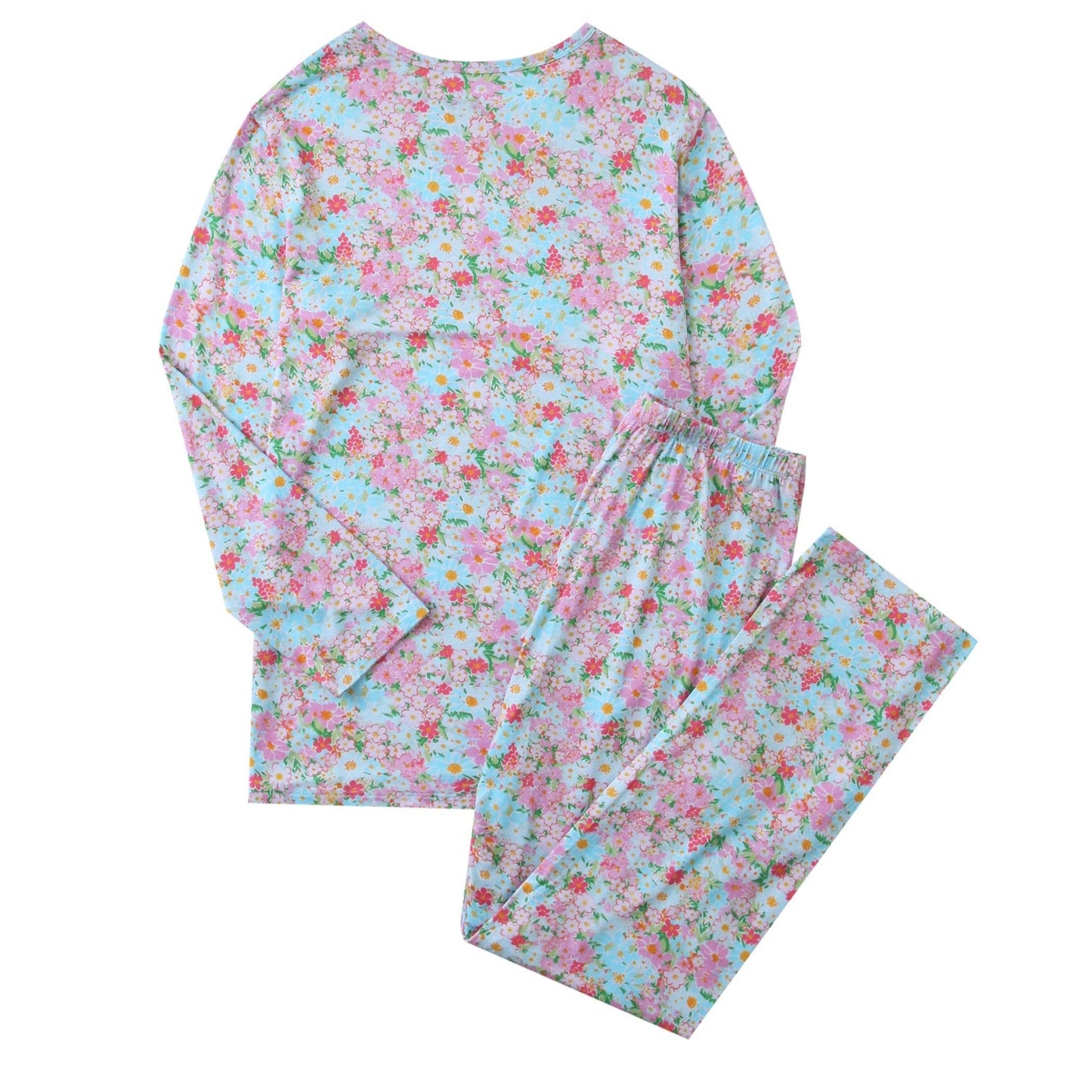 PoshTOT Baby's Breath Bamboo Adult Two-Piece Long Sleeve Pajama Set
