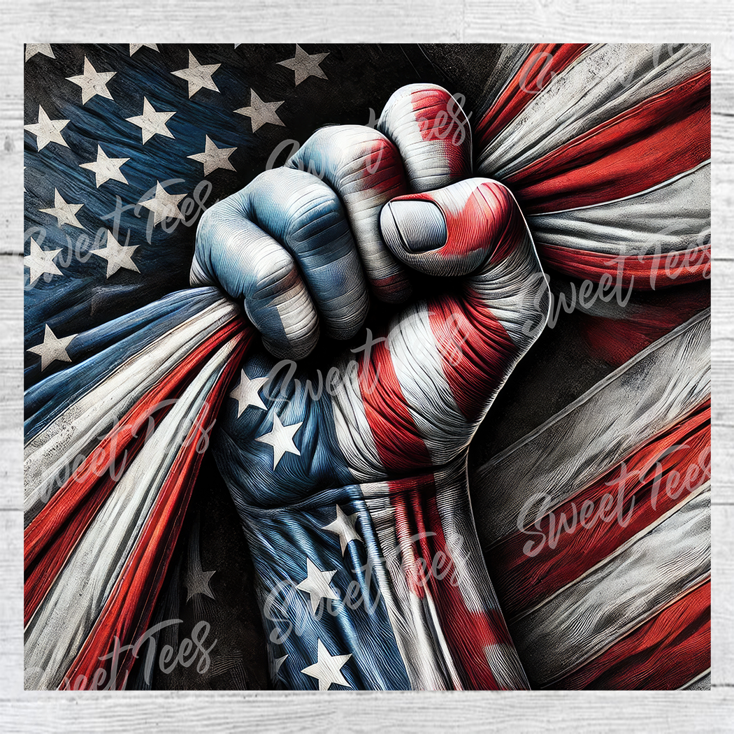 American Flag Patriotic Hand Sublimation Tumbler 20oz 30oz