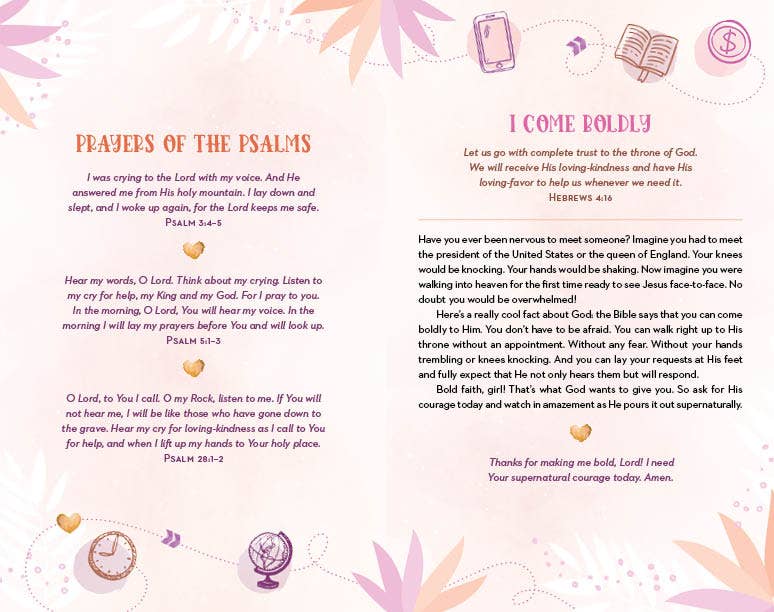 The Prayer Map Bible for Teen Girls NLV [Coral Dandelions]