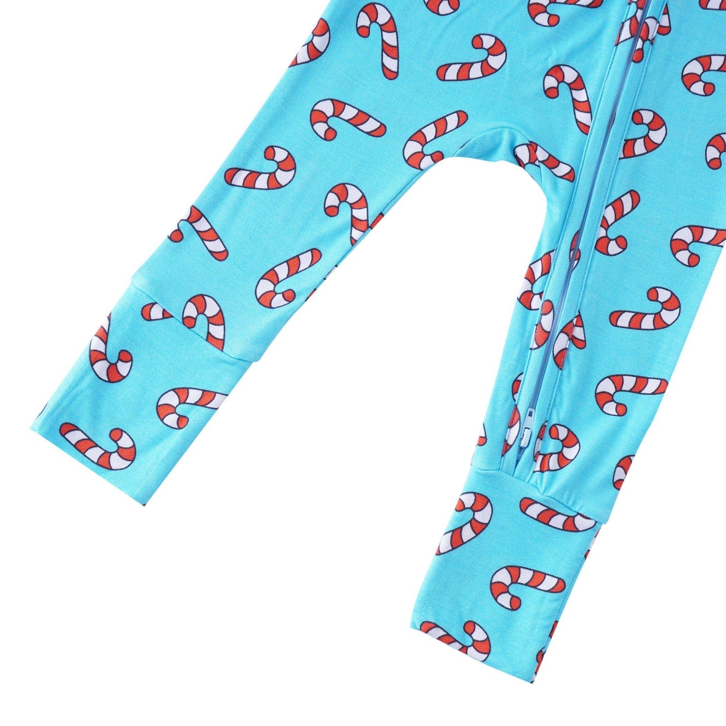 PoshTOT Candy Cane Bamboo Baby Convertible Zippy Romper